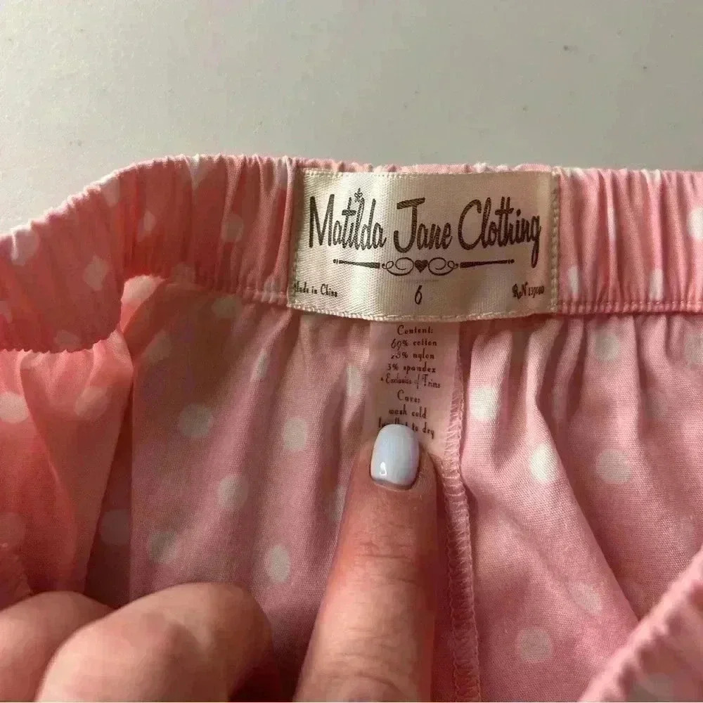 MATILDA JANE Girls Good Hart Primrose Ruffles Pants Size 6 Rose Floral Polka Dot - Picture 2 of 4